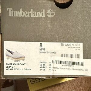 Timberland Emerson Point Gray Slip-Ons, Size 8
